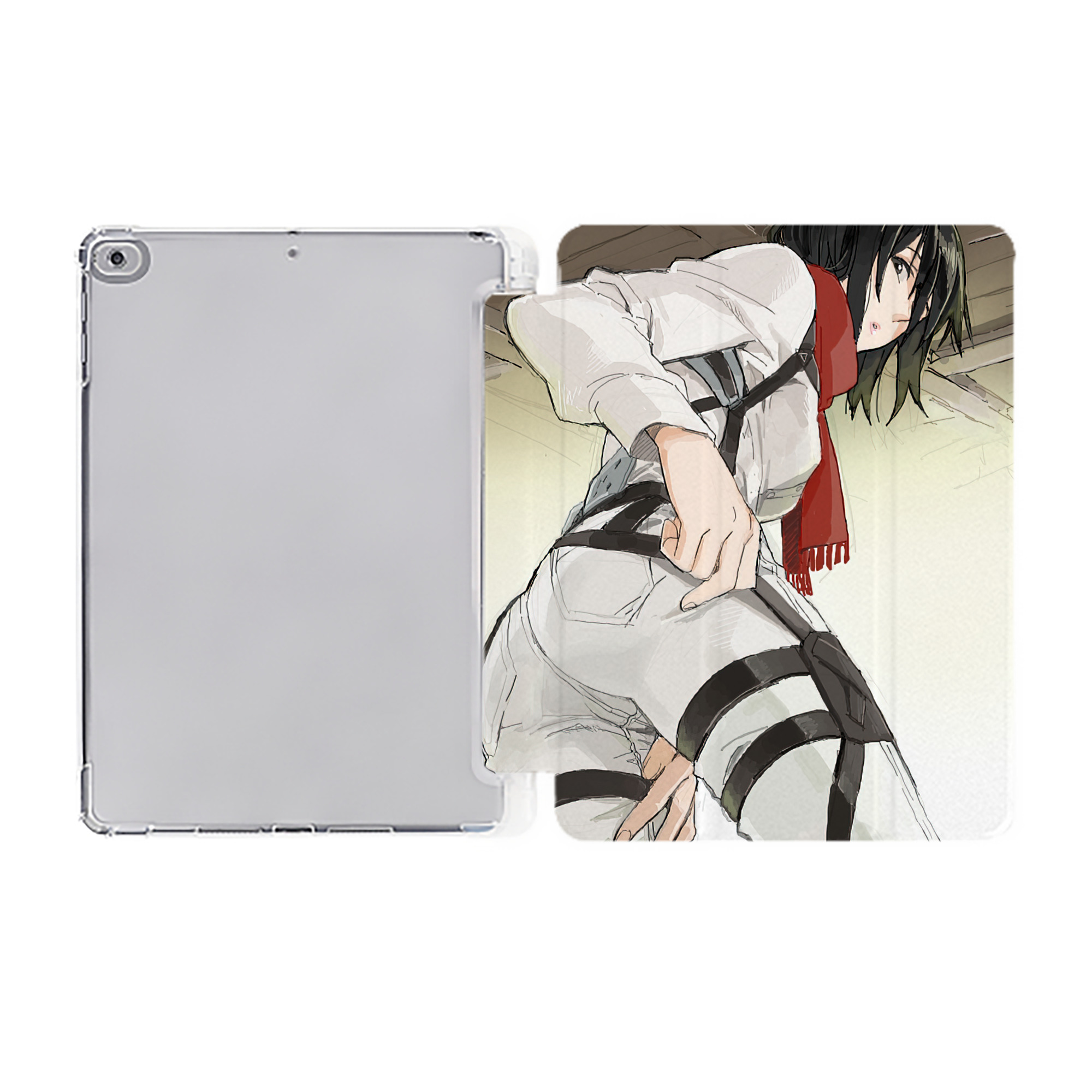 （画像用） 進撃の巨人 Attack on Titan IPad ケース ペン収納付き 三つ折りスタンド PUレザー×シリコン 対応機種9.5/10.5/10.9インチ